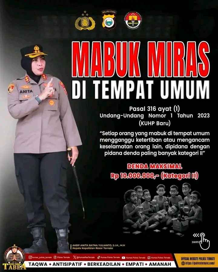 Pelanggaran Mabuk di Tempat Umum Kini Terancam Denda Maksimal Rp 10 Juta, Hukum Berlaku untuk Semua