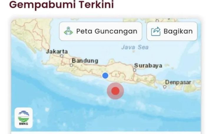 Gempa Magnitudo 6,4 Guncang Tenggara Pacitan, BMKG Pastikan Tidak Berpotensi Tsunami