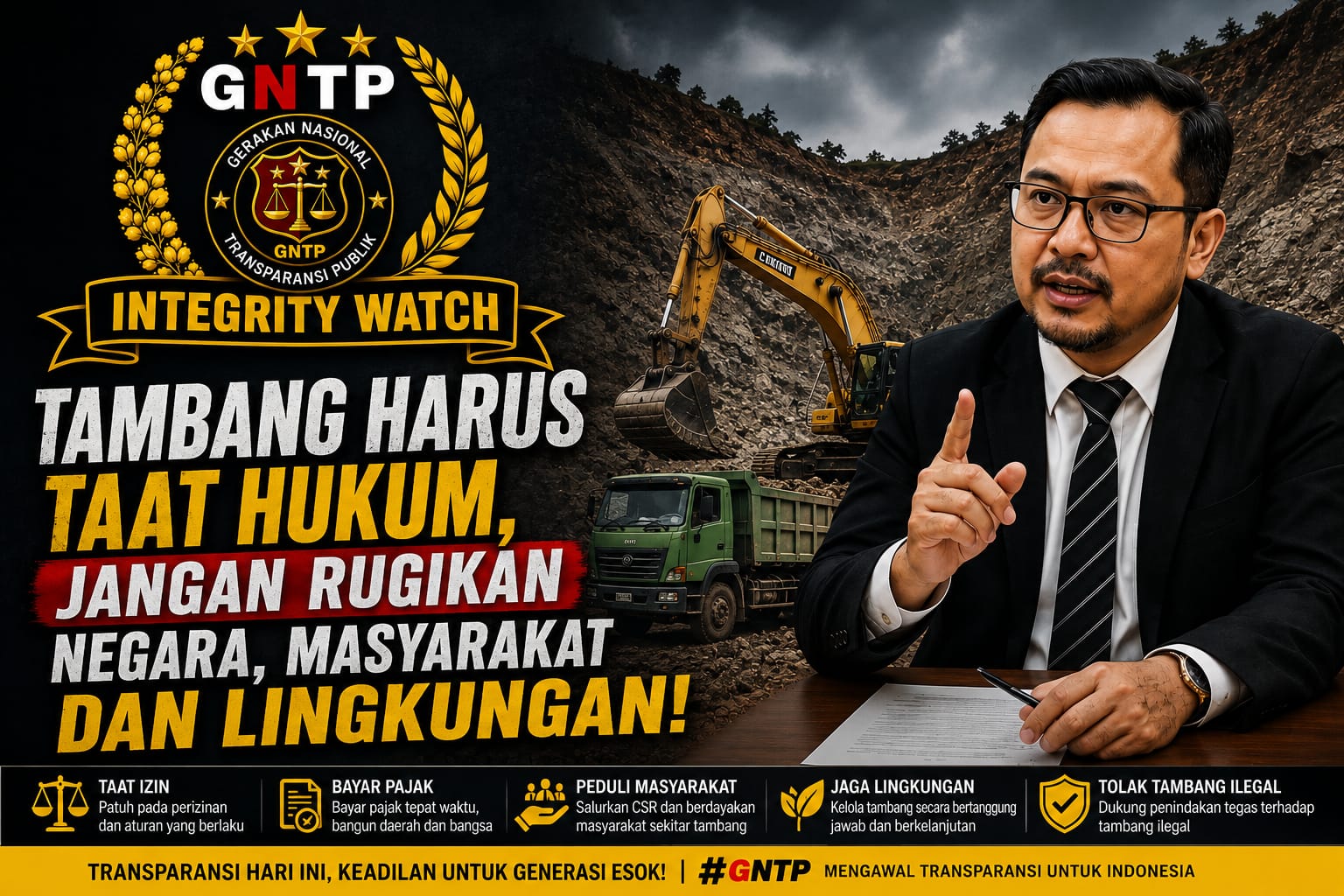 GNTP: Penambangan Harus Taat Hukum, Transparan,Dan Berpedoman Pada Kelanjutan Lingkungan