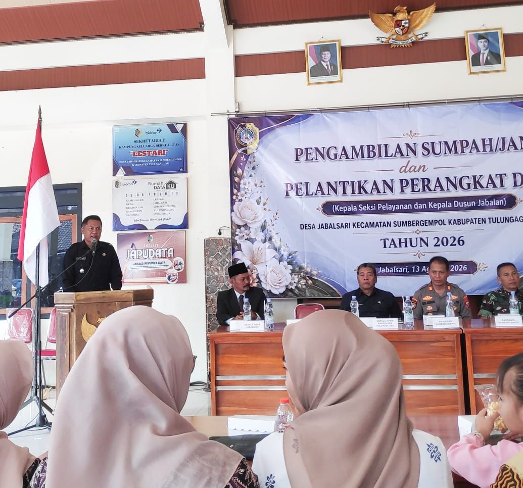 Pengambilan Sumpah dan Pelantikan Perangkat Desa Jabalsari, Dua Jabatan Resmi Terisi